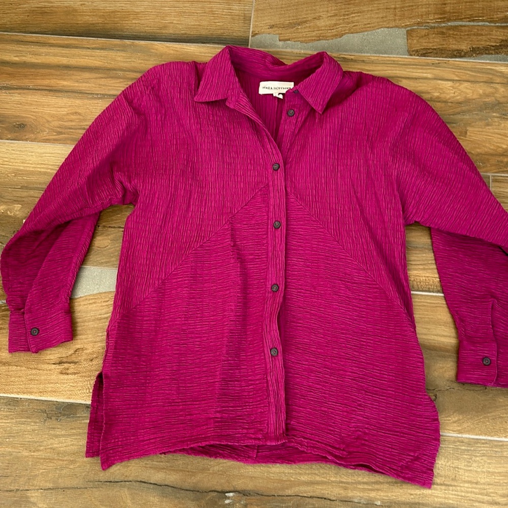 Mara Hoffman Magenta button down size L